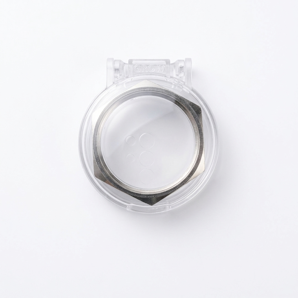 ACCESORIOS DE MONTAJE — CUBIERTA PROTECTORA TRANSPARENTE IMPERMEABLE CON TUERCA DE FIJACIÓN (GROW)